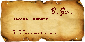 Barcsa Zsanett névjegykártya